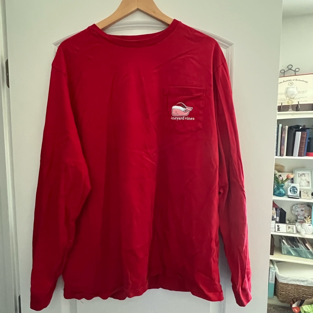 Vineyard Vines Red Long Sleeve Christmas Shirt